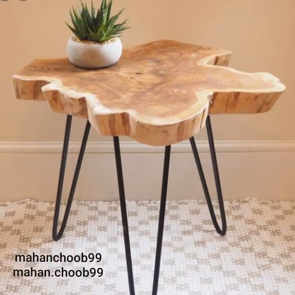 میز عسلی روستیک پایه سنجاقکی فلزی 
