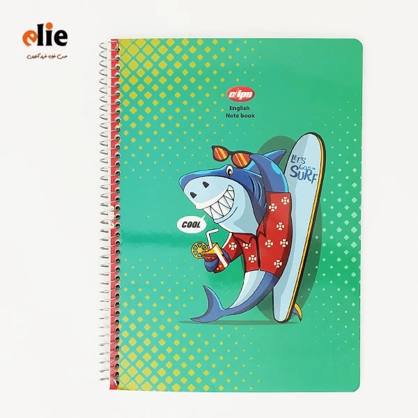 دفتر دوخط 50 برگ فانتزی کلیپس طرح 022