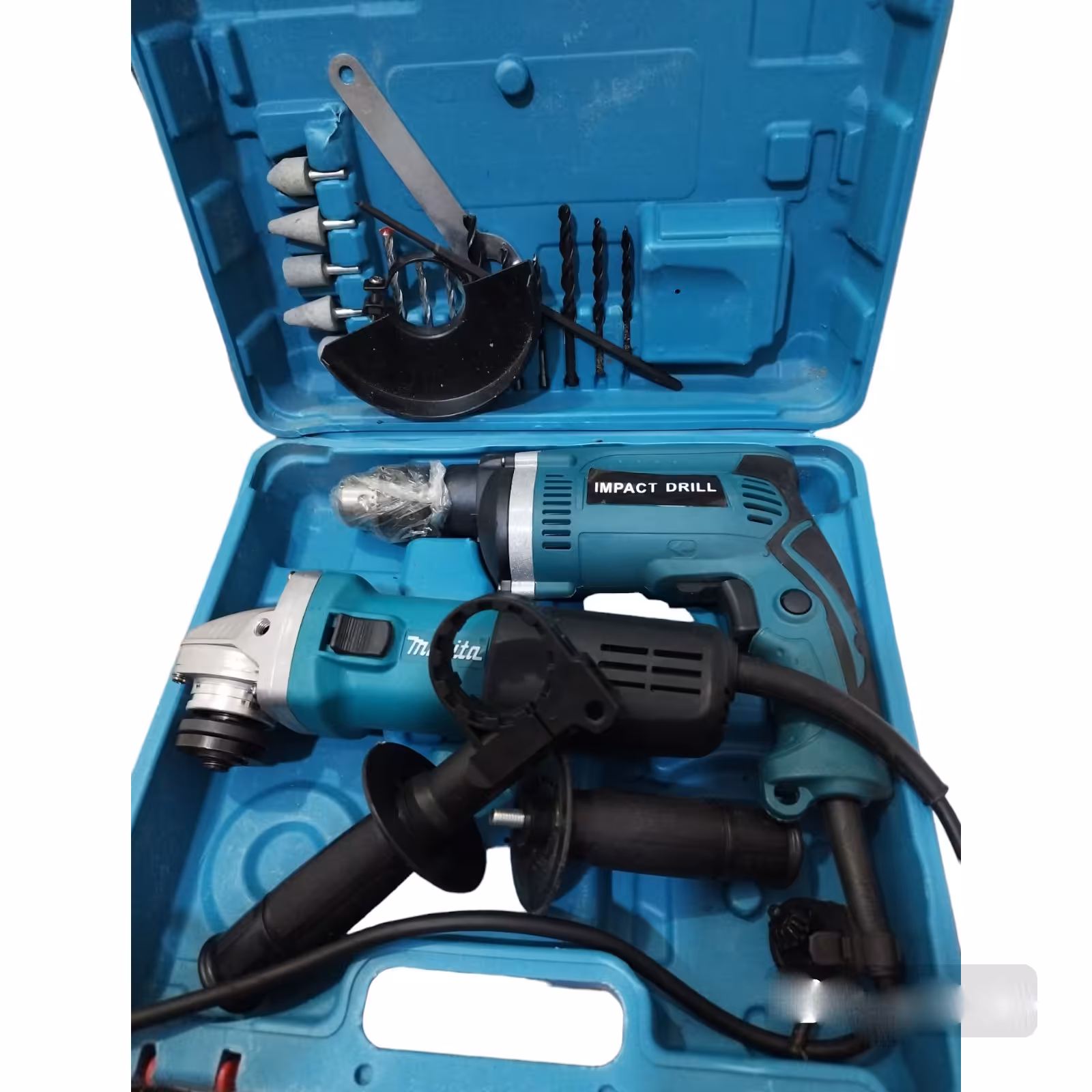 پک دو قلو دریل چکشی HP1630 و مینی فرز ماکیتا  9555