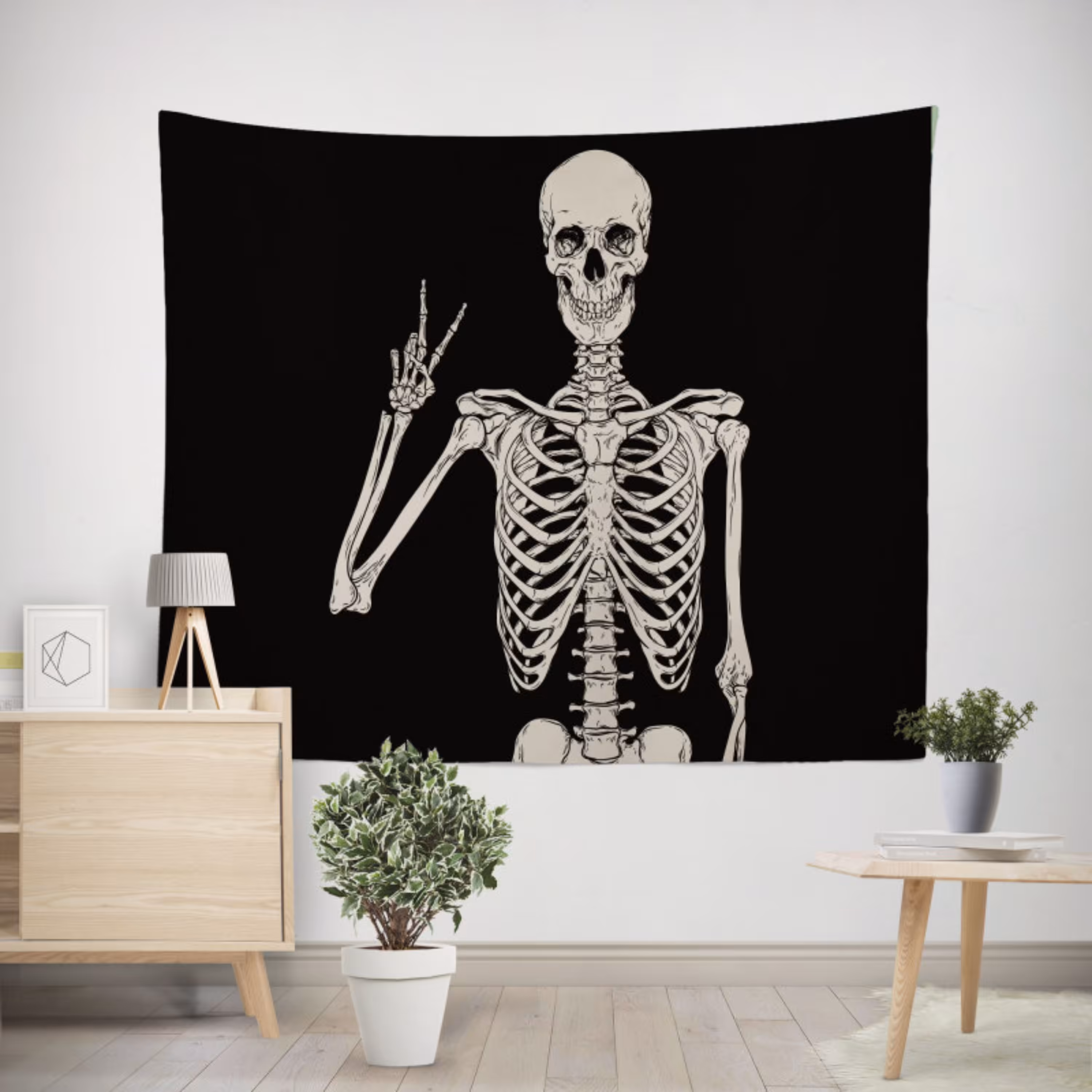 پوستر پارچه ای طرح تپستری اسکلت کد 003 سایز 150 در 150 سانتی متر