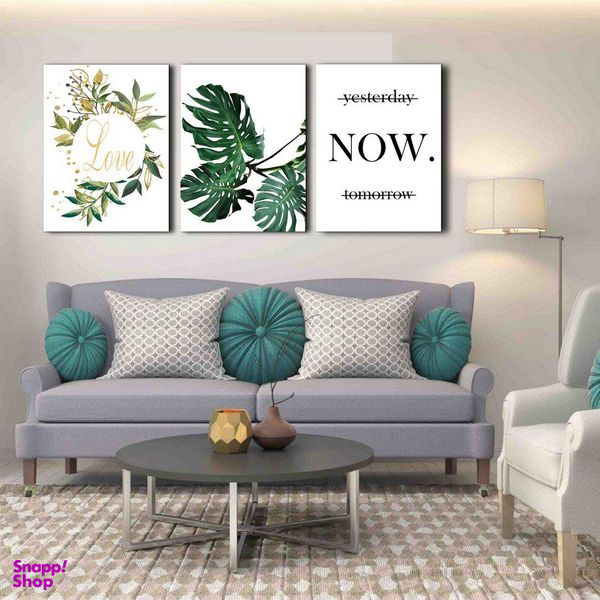 تابلو شاسی بکلیت طرح دکوراتیو برگ انجیری مدل SH-231 مجموعه 3 عددی