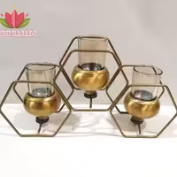 شمعدان سه شعله آنتیک با کیفیت آبکاری عالی