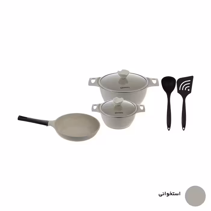 سرویس پخت و پز 7 پارچه دسینی مدل Veneto (بژ- مشکی)