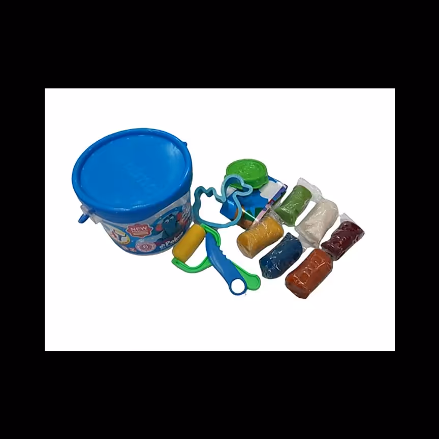 خمیر بازی سطلی 6 رنگ با ابزار پالمو 12 بسته 