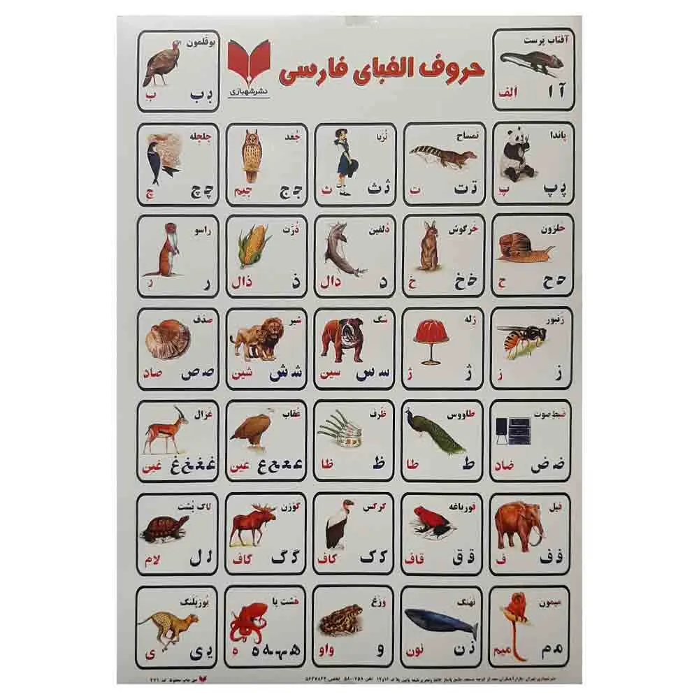 خرید برچسب آموزشی حروف الفبای فارسی