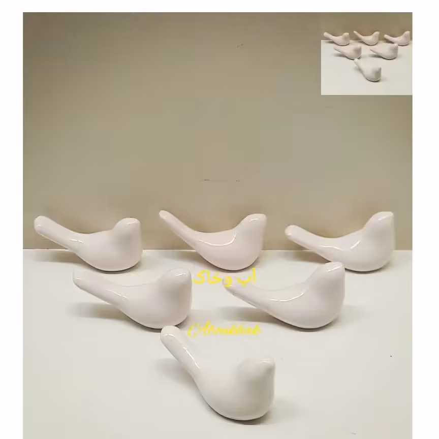 پرنده متوسط سفید سرامیکی