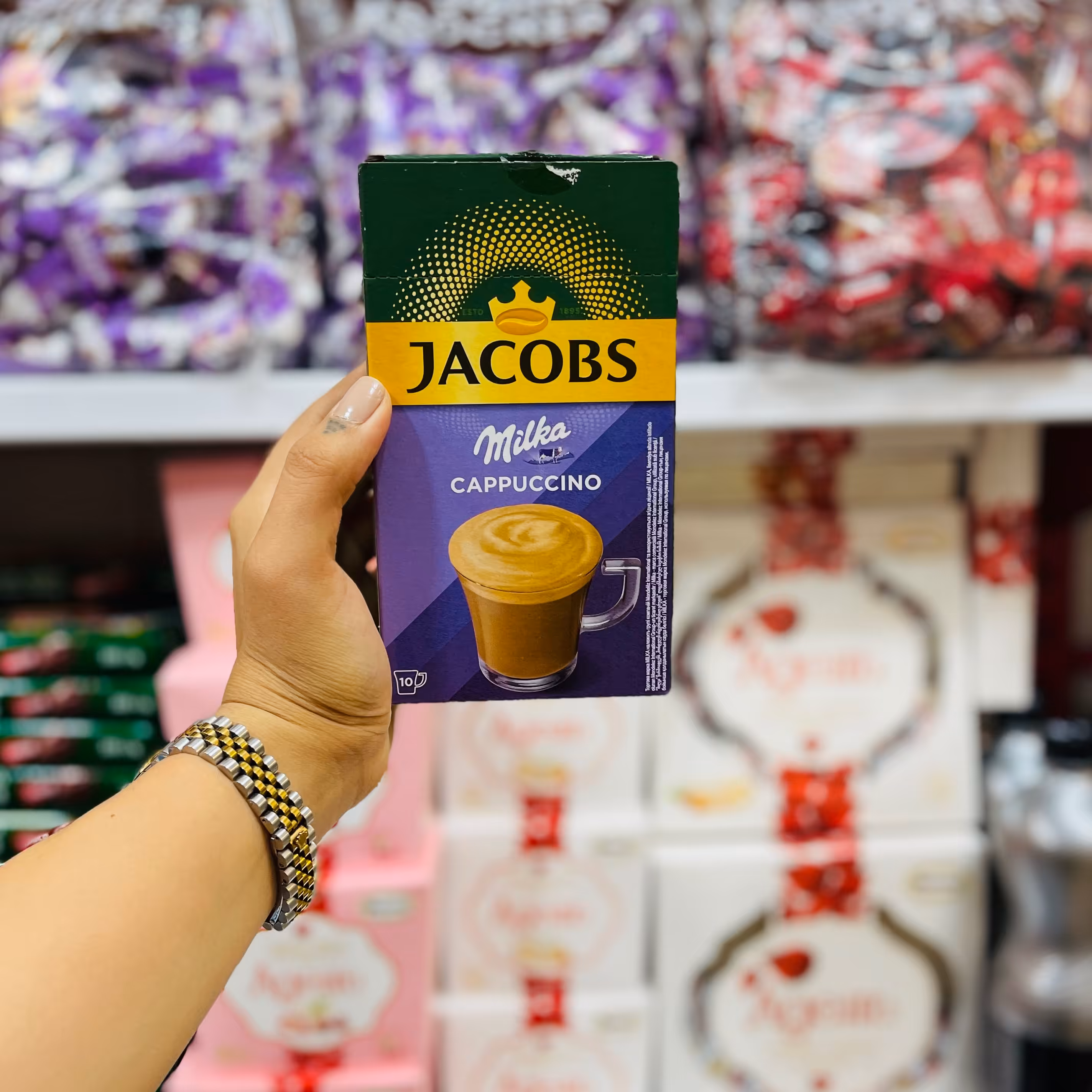 کافی میکس کاپوچینو میلکا جاکوبز بسته 10 عددی