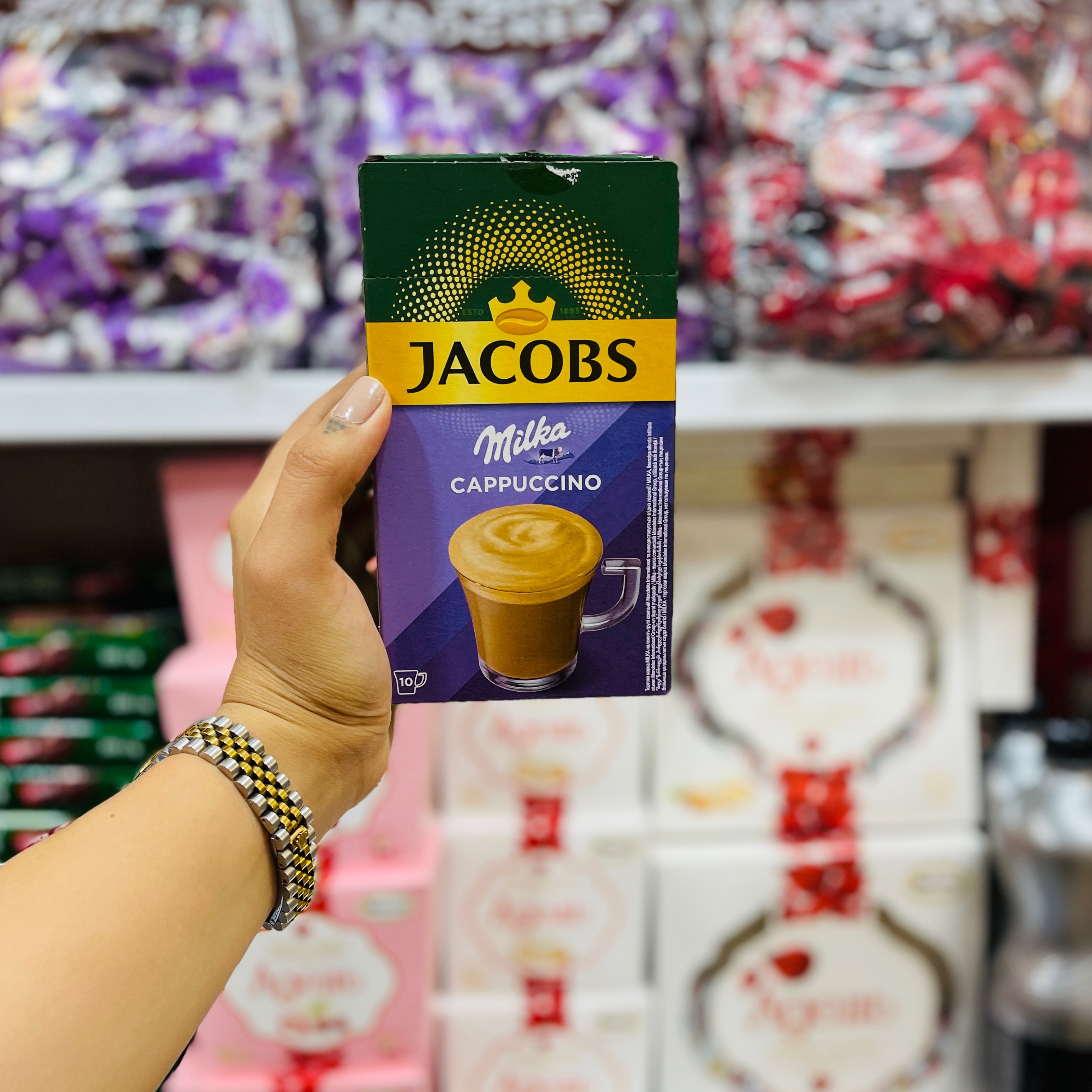 کافی میکس کاپوچینو میلکا جاکوبز بسته 10 عددی