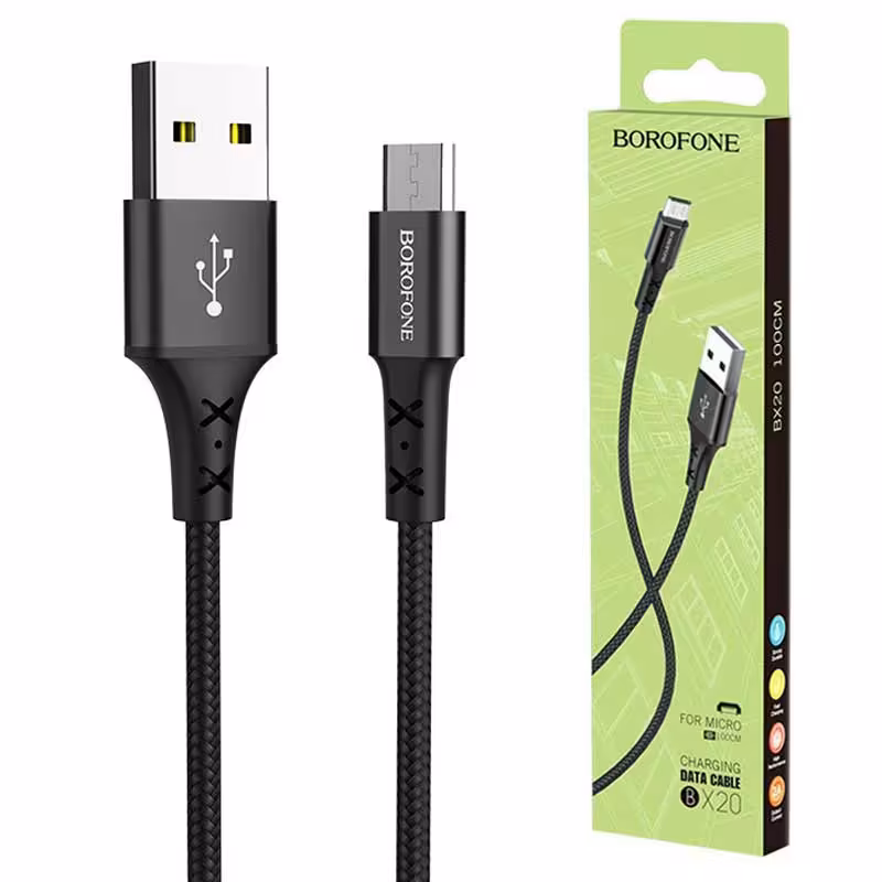 کابل شارژر بروفون مناسب برای میکرو یو اس بی رنگ مشکی و قرمز کیفیت کابل فوق العاده