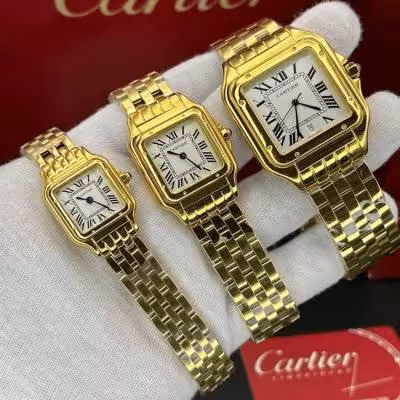 ساعت ست کارتیر طلایی رنگ