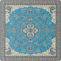 رومیزی ترمه  یک متر در یک متر ابریشمی  طرح شاه عباسی برند حسینی