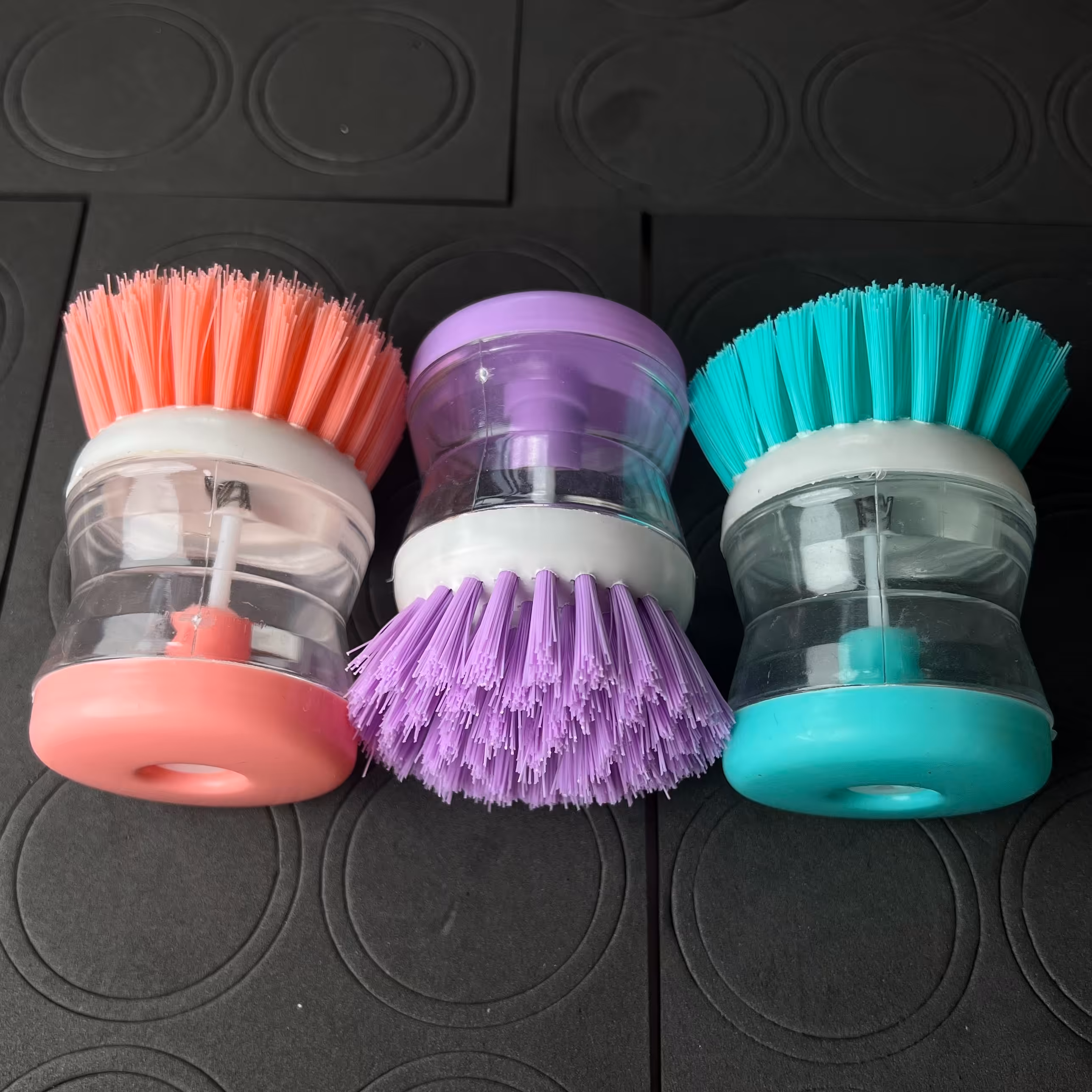 فرچه مخزن دار ظرفشویی شیشه ای رنگ بندی فرچه اشپزخانه