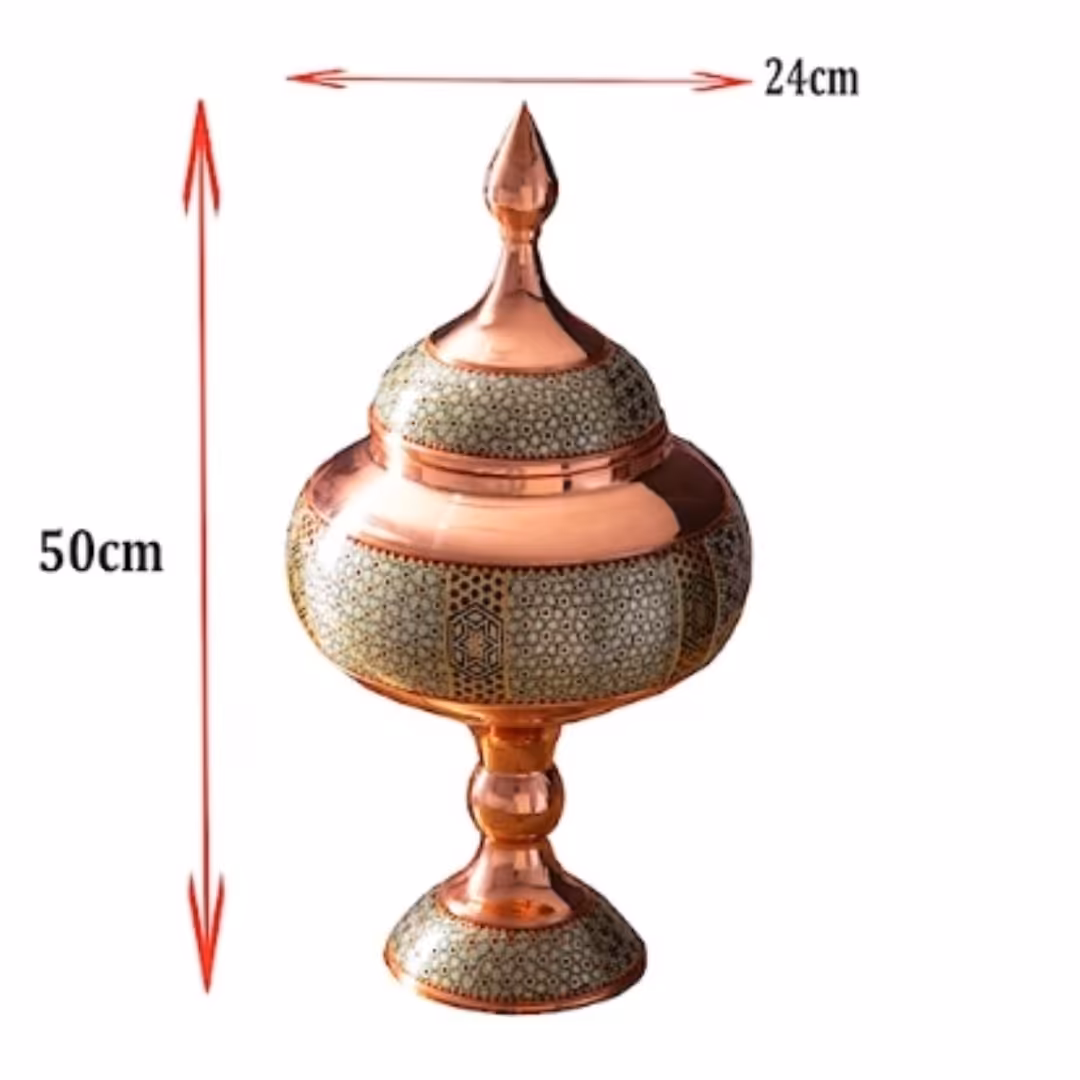 شکلات خوری مس و خاتم ممتاز اعلا در ارتفاع 50 سانتیمتر 