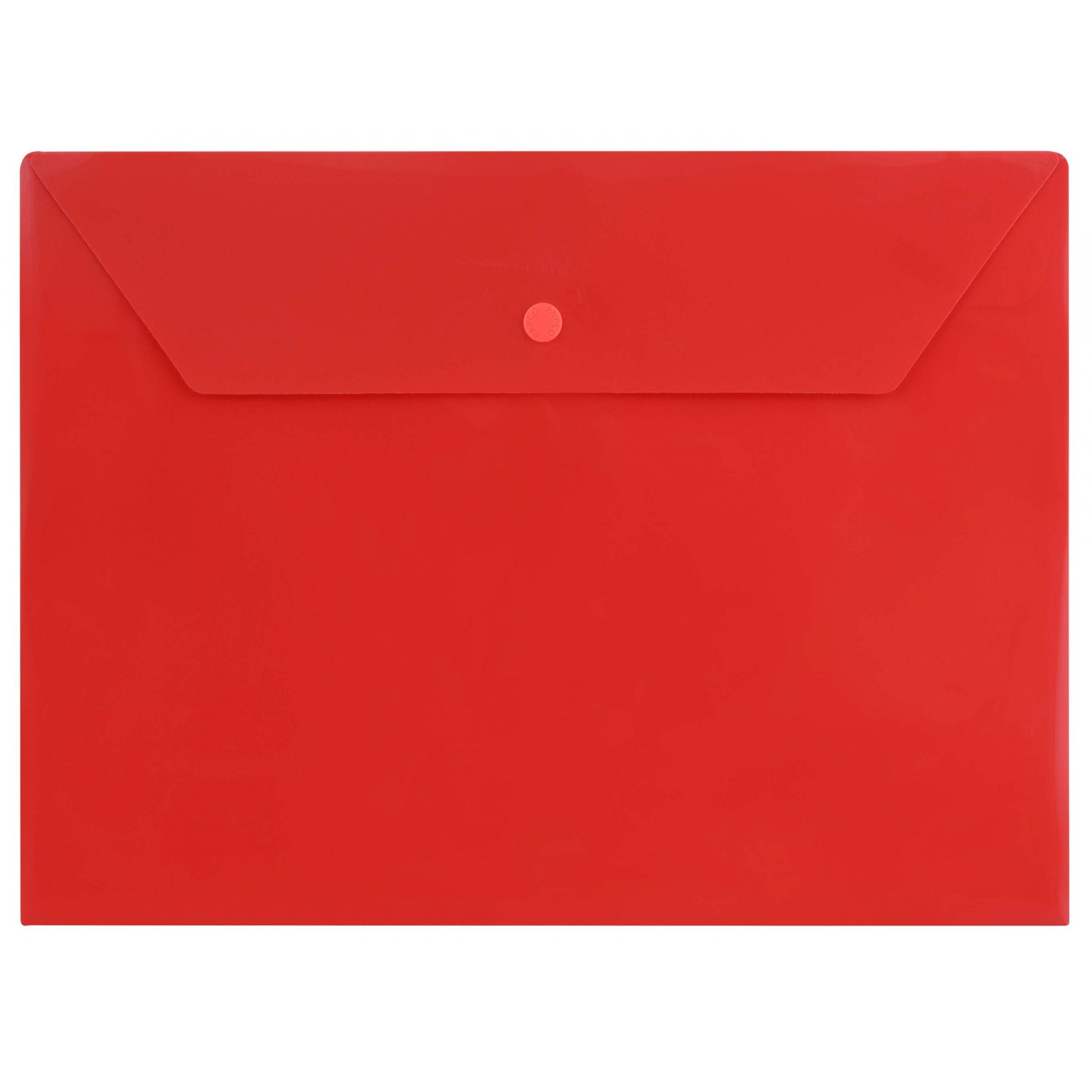 پاکت  ( پوشه ) دکمه دار مات سایز A4 رنگ قرمز  شرکت پاپکو کد A4-105M
