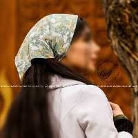 باندانا طوسی کلاسیک یا دستمالسر وینتیج قدیمی  یا دستمال گردن قواره 45