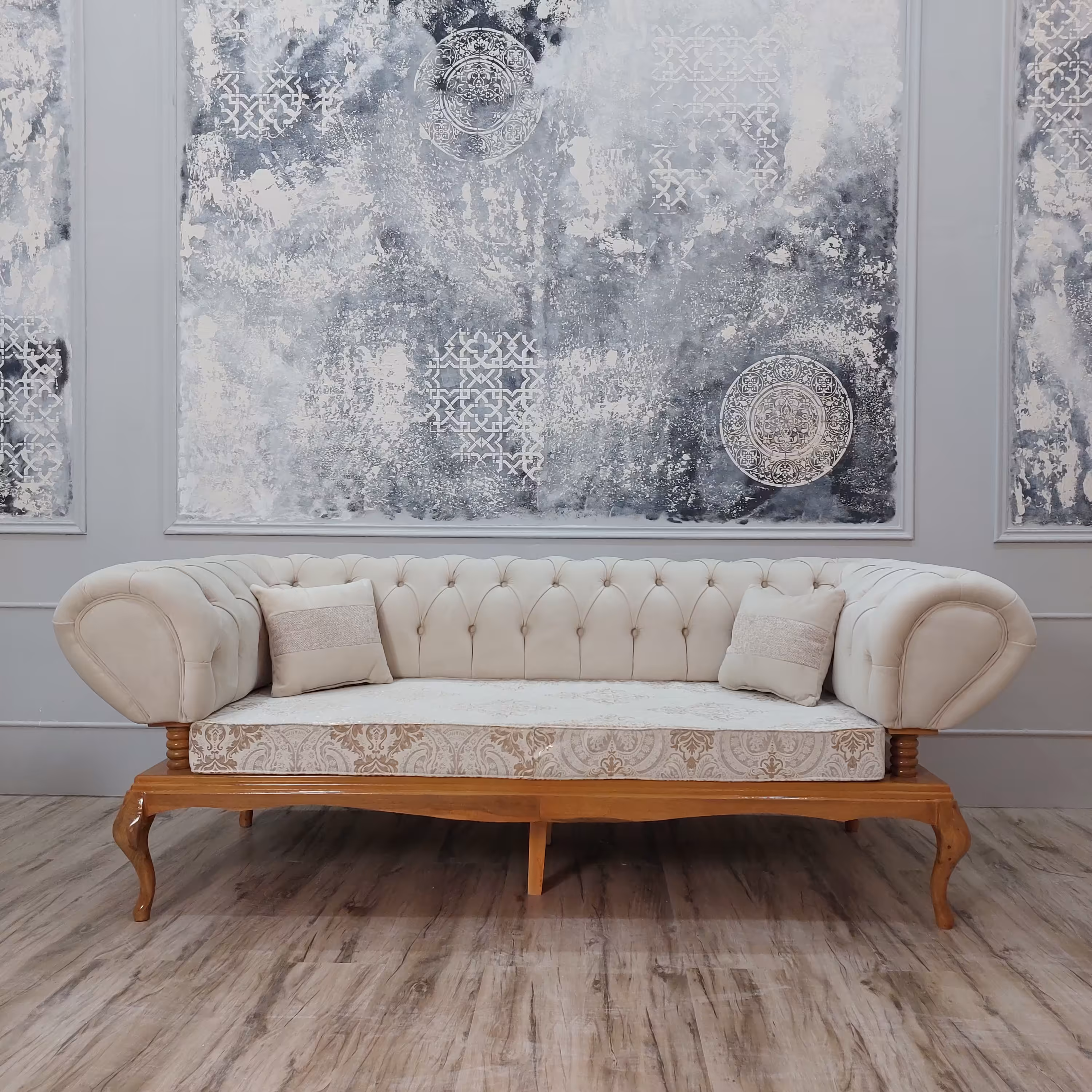 مبل چستر  هشت نفره ،ترکیب دوکاناپ و دوتک(ارسال باباربری و پس کرایه)