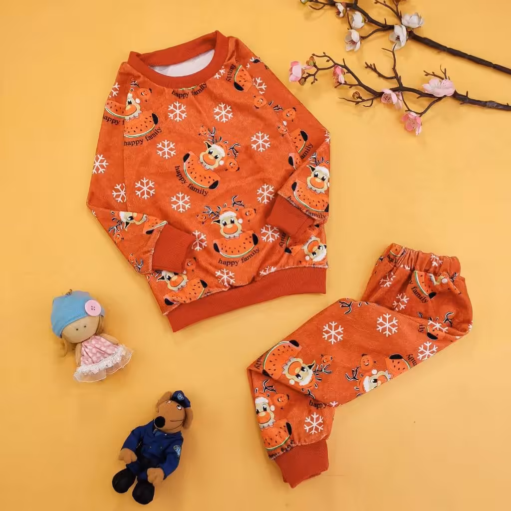 بلوز شلوار مخمل  اسپرت گوزن و هندوانه 