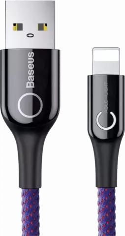 کابل شارژ 1 متری USB به LIGHTNING باسئوس مدل C-SHAPED LIGHT INTELLIGENT POWER-OFF