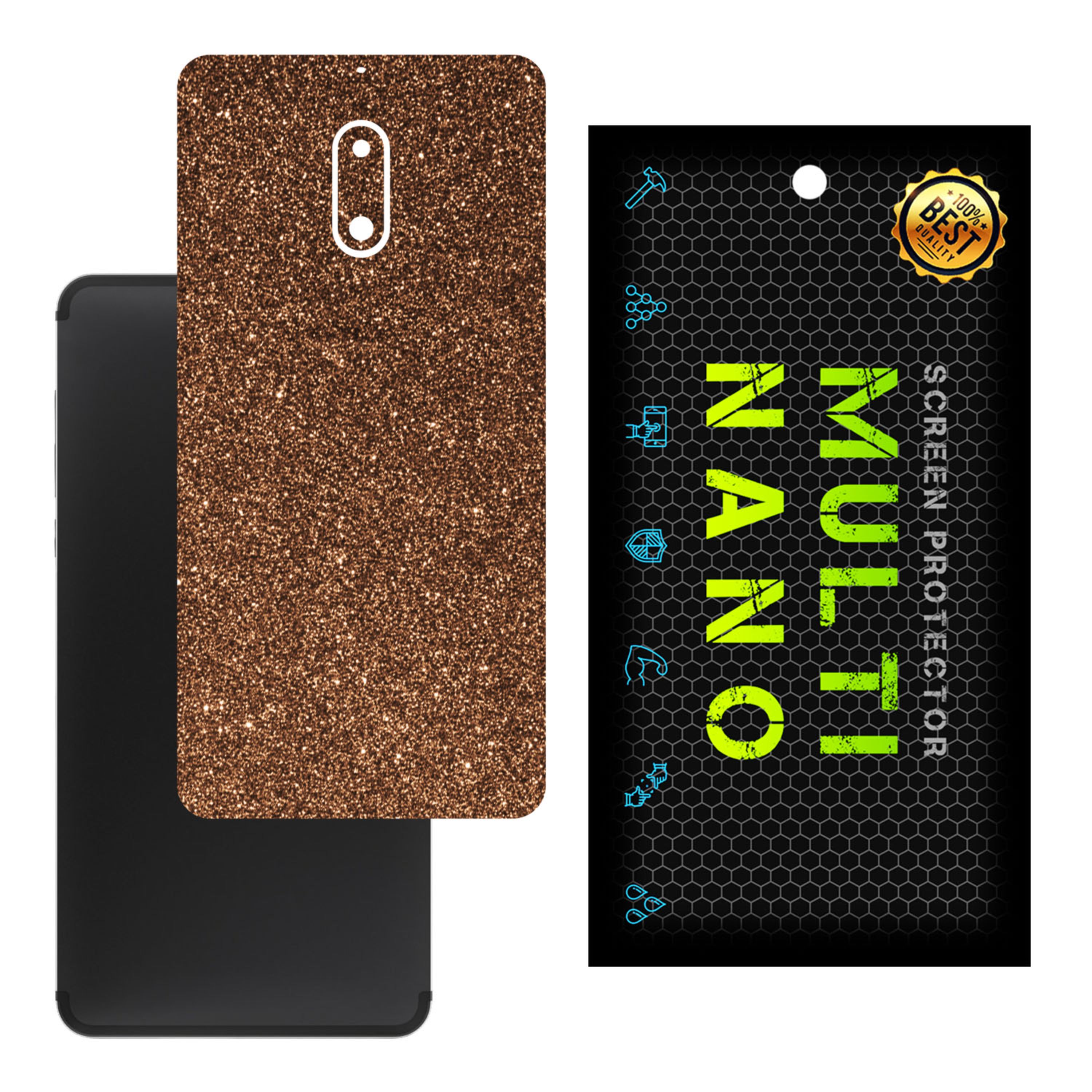 برچسب پوششی MultiNano مدل X-G1F-Bronze برای پشت موبایل نوکیا 6