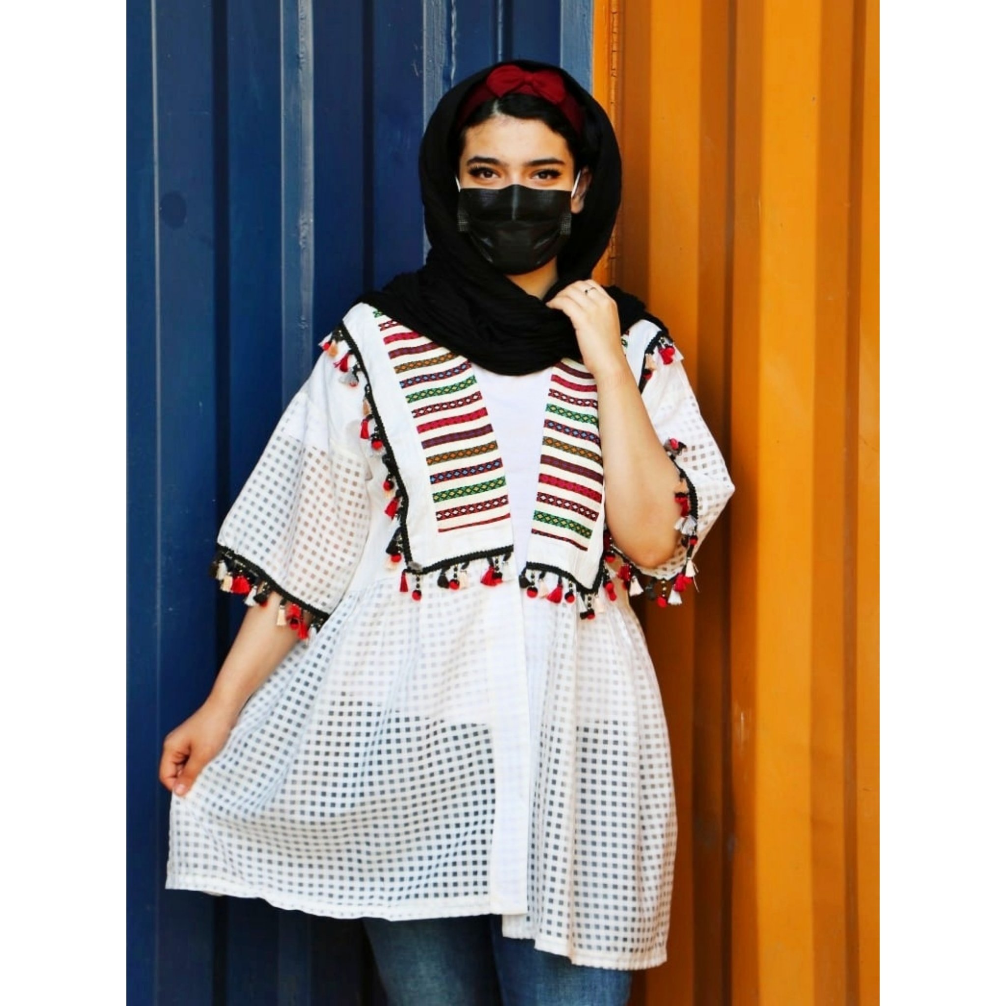 مانتو عروسکی منگوله ای سفید