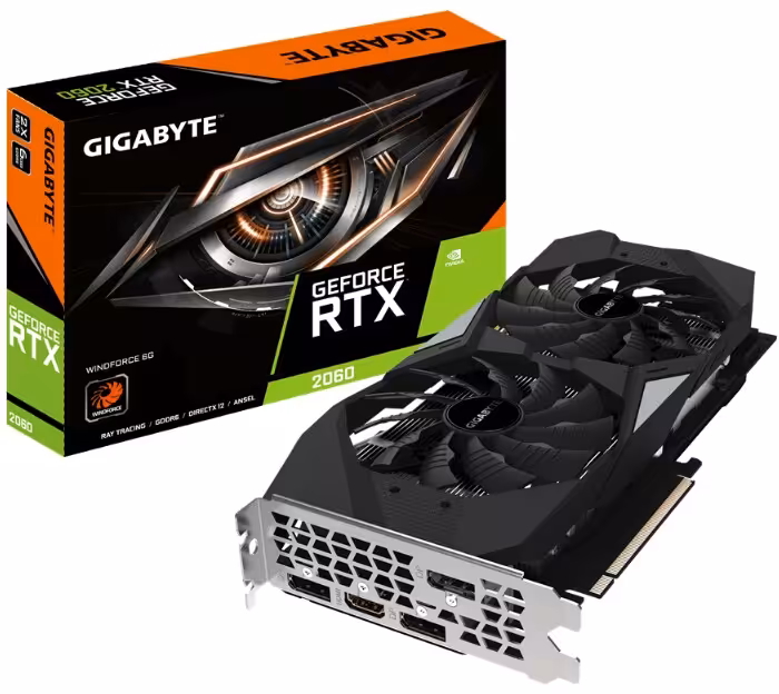 کارت گرافیک گیگابایت مدل GeForce RTX 2060 WINDFORCE با حافظه 6 گیگابایت