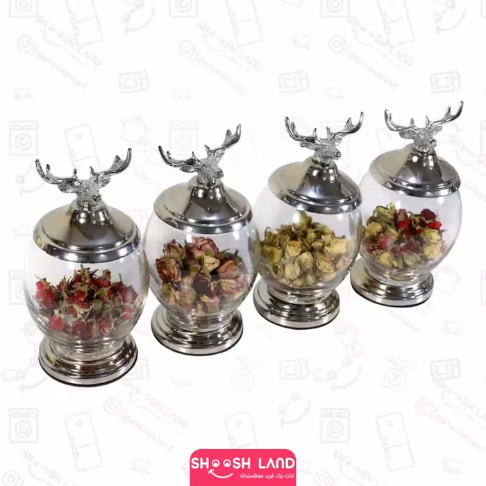 جا ادویه شیشه ای طرح گوزن