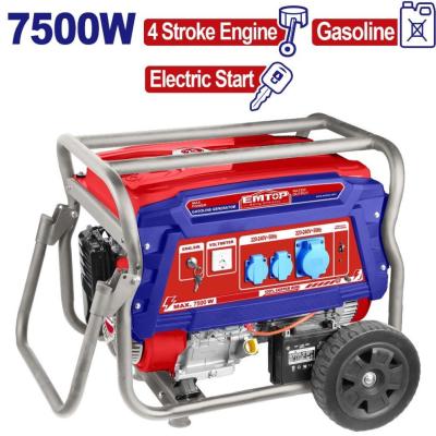 موتور برق 7500 وات استارتی چرخ دار سیم پیچی مسی ایمتاپ emtop مدل EGGRD