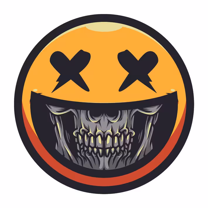 استیکر لپ تاپ مدل Skull Smile کد ST332