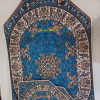 سرویس سه تکه جلو مبلی ترمه طرح شاهسوند رنگ آبی درباری