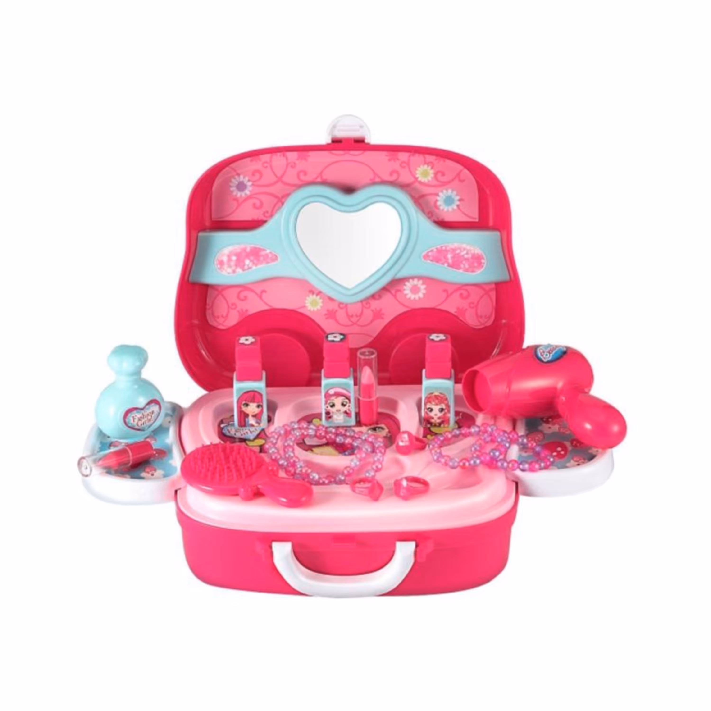 اسباب بازی ست لوازم آرایشی مدل کیف چرخدار مجموعه 19 قطعه