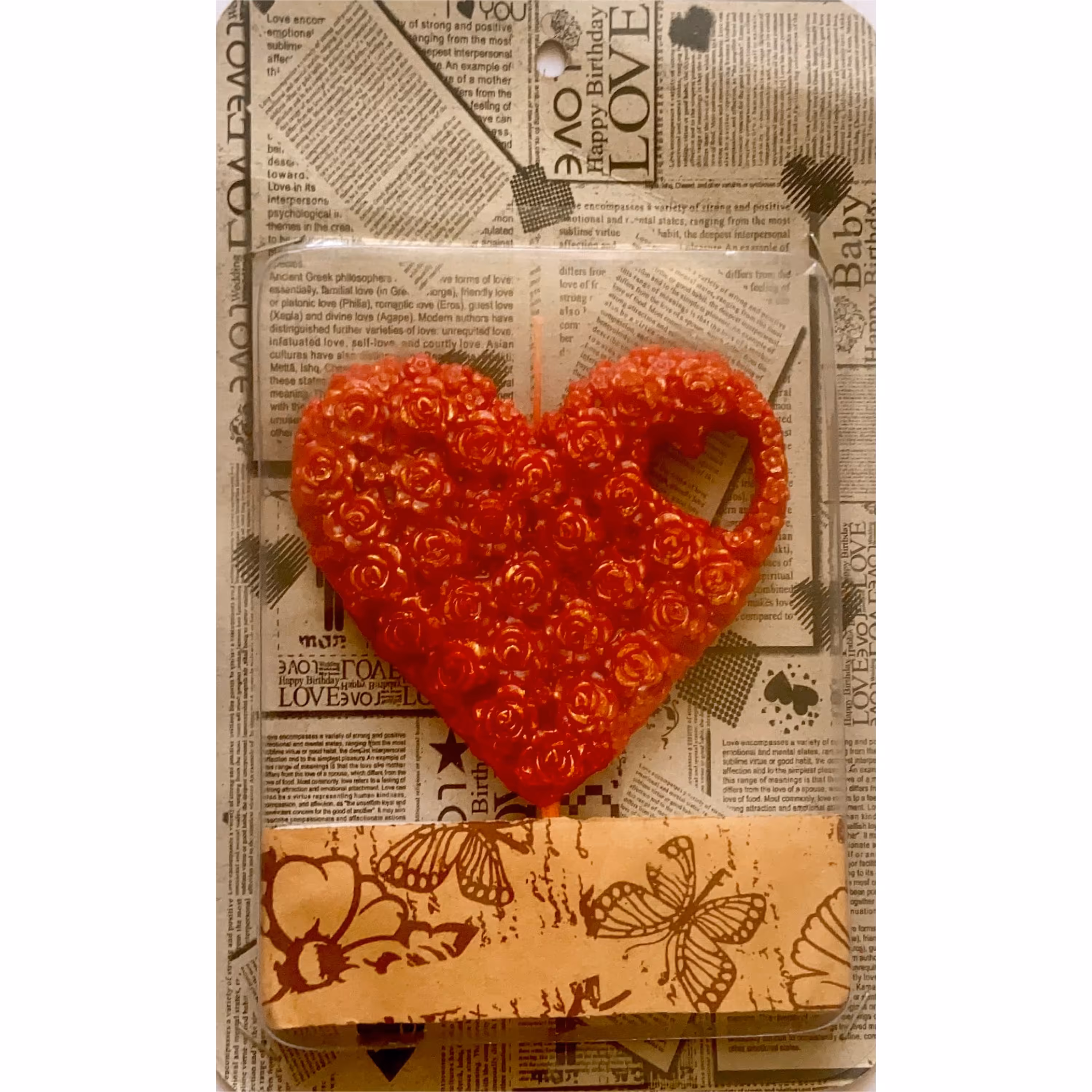 شمع طرح قلب قرمز