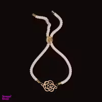 دستبند طلا 18 عیار زنانه آمانژ مدل گل رز کد D9568