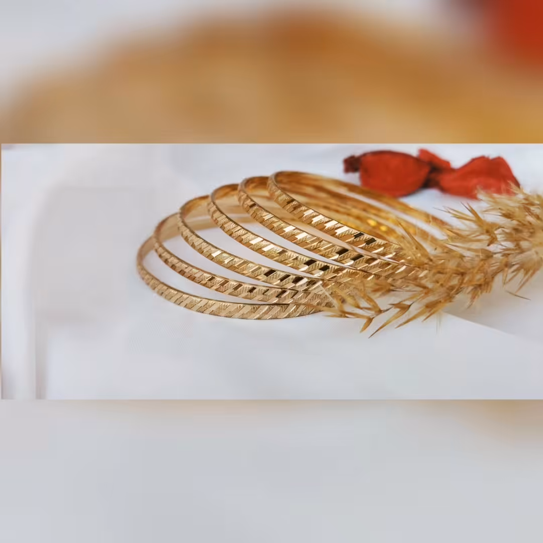 النگو طلاروس 6 عددی  رنگ ثابت بدون حساسیت