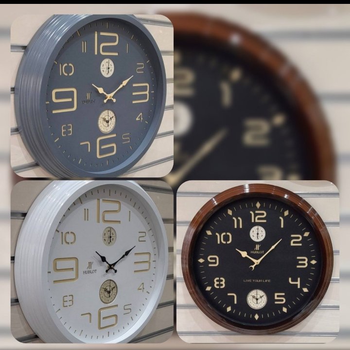 ساعت دیواری سه موتوره آرام گرد در رنگ سفید اندازه قطر 60 سانتی متر