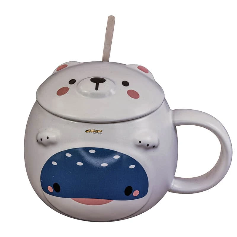 ماگ فانتزی سفید طرح برجسته نهنگ