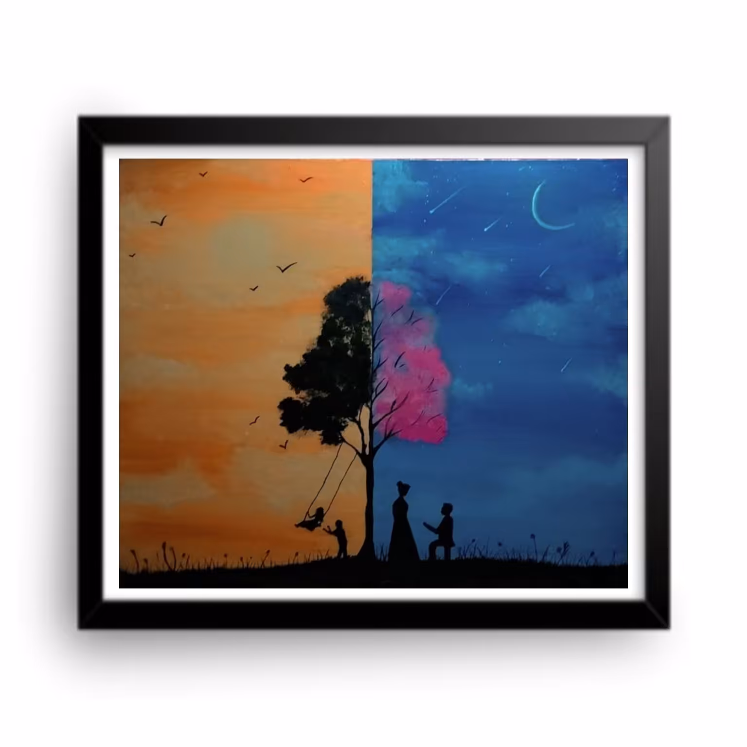 تابلو نقاشی عاشقانه از کودکی تا ازدواج