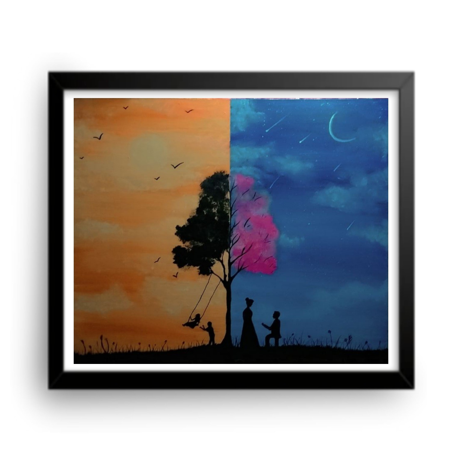 تابلو نقاشی عاشقانه از کودکی تا ازدواج