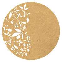 اسلایس چوبی مدل بیس رنگ نقاشی و رزین طرح گل Circle40 کد BS21