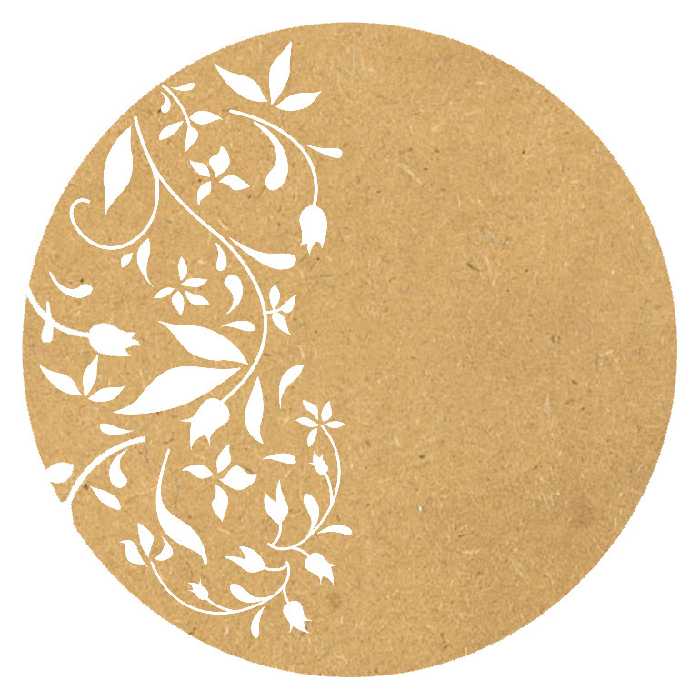 اسلایس چوبی مدل بیس رنگ نقاشی و رزین طرح گل Circle40 کد BS21