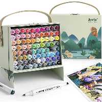 پک 80 تایی ماژیک اورجینال برندArrtx طراحی و راندو به همراه کیف بسیار شیک و جذاب