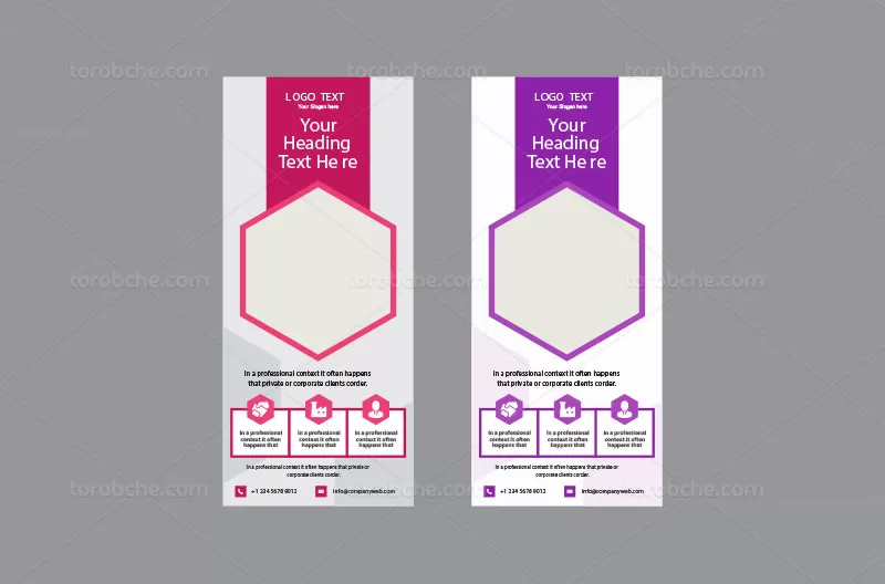 وکتور بنر استند رنگارنگ با کیفیت | گرافیک با طعم تربچه