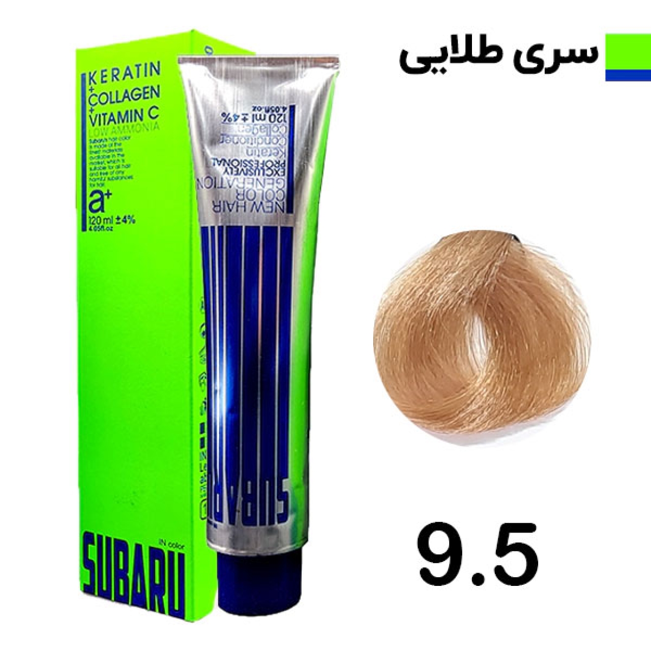 رنگ مو سوبارو شماره 9.5حجم 120 میلی لیتر رنگ طلایی روشن