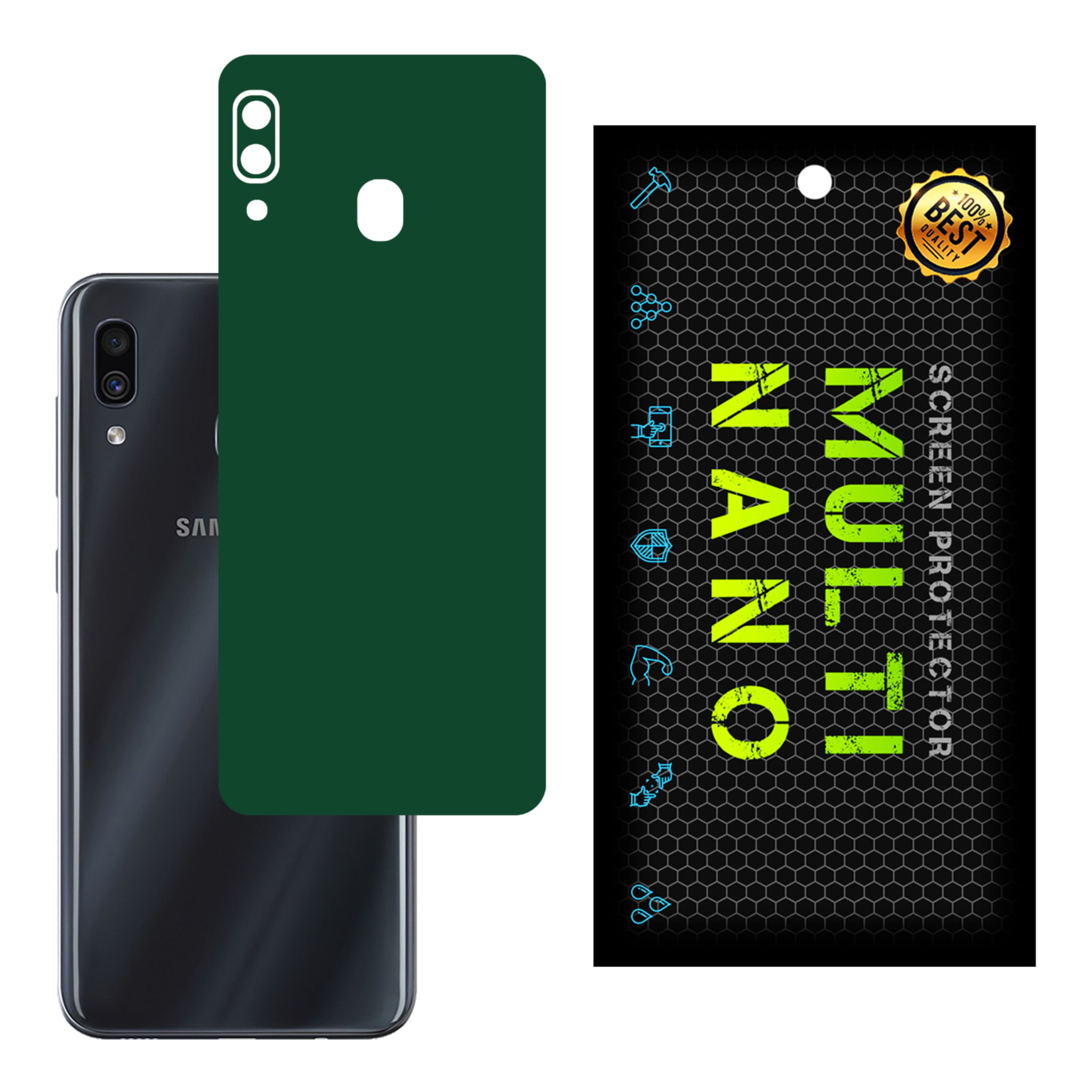 برچسب پوششی MultiNano مدل X-F1M-Green برای پشت موبایل سامسونگ A30
