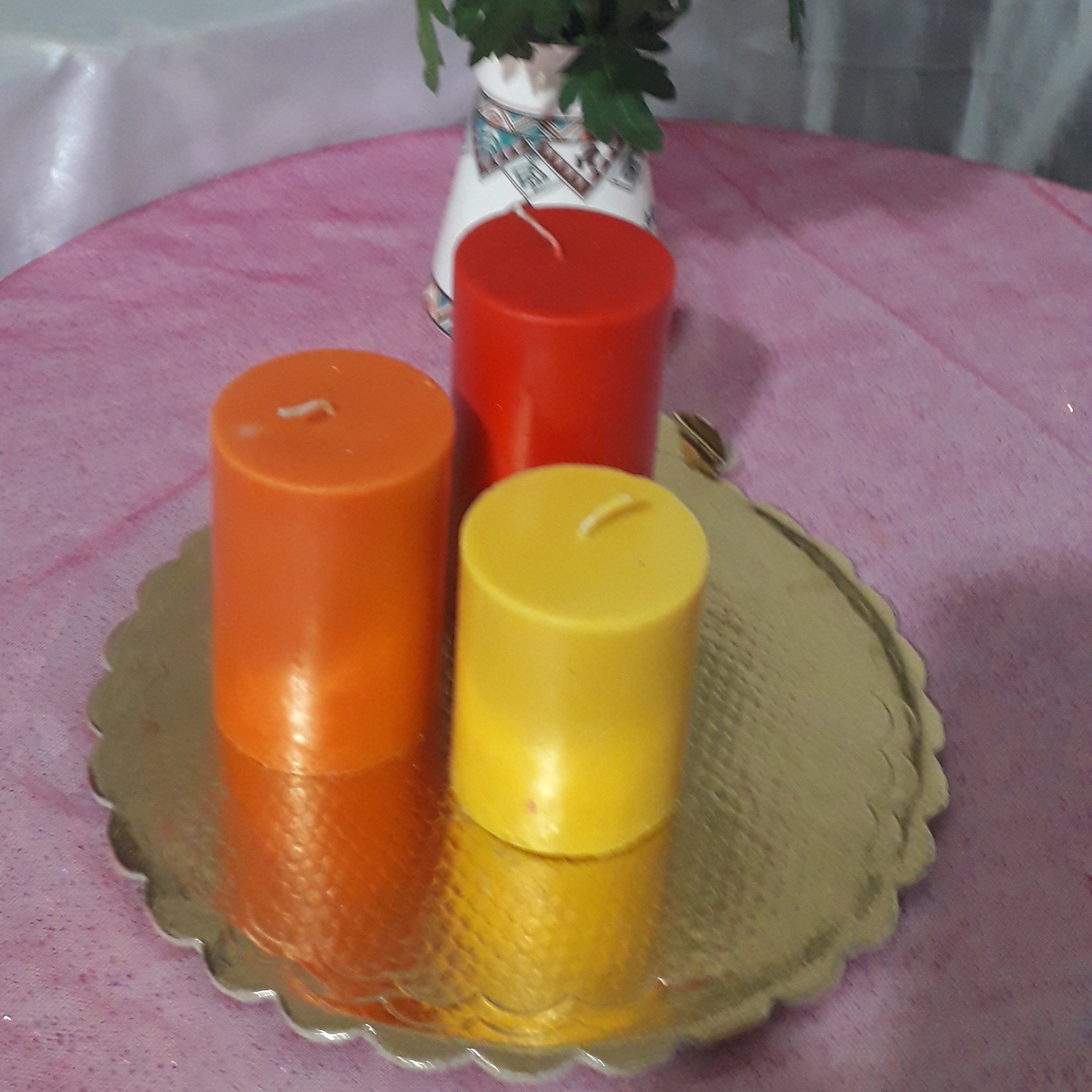 ست سه تایی شمع استوانه تم پاییزی معطر