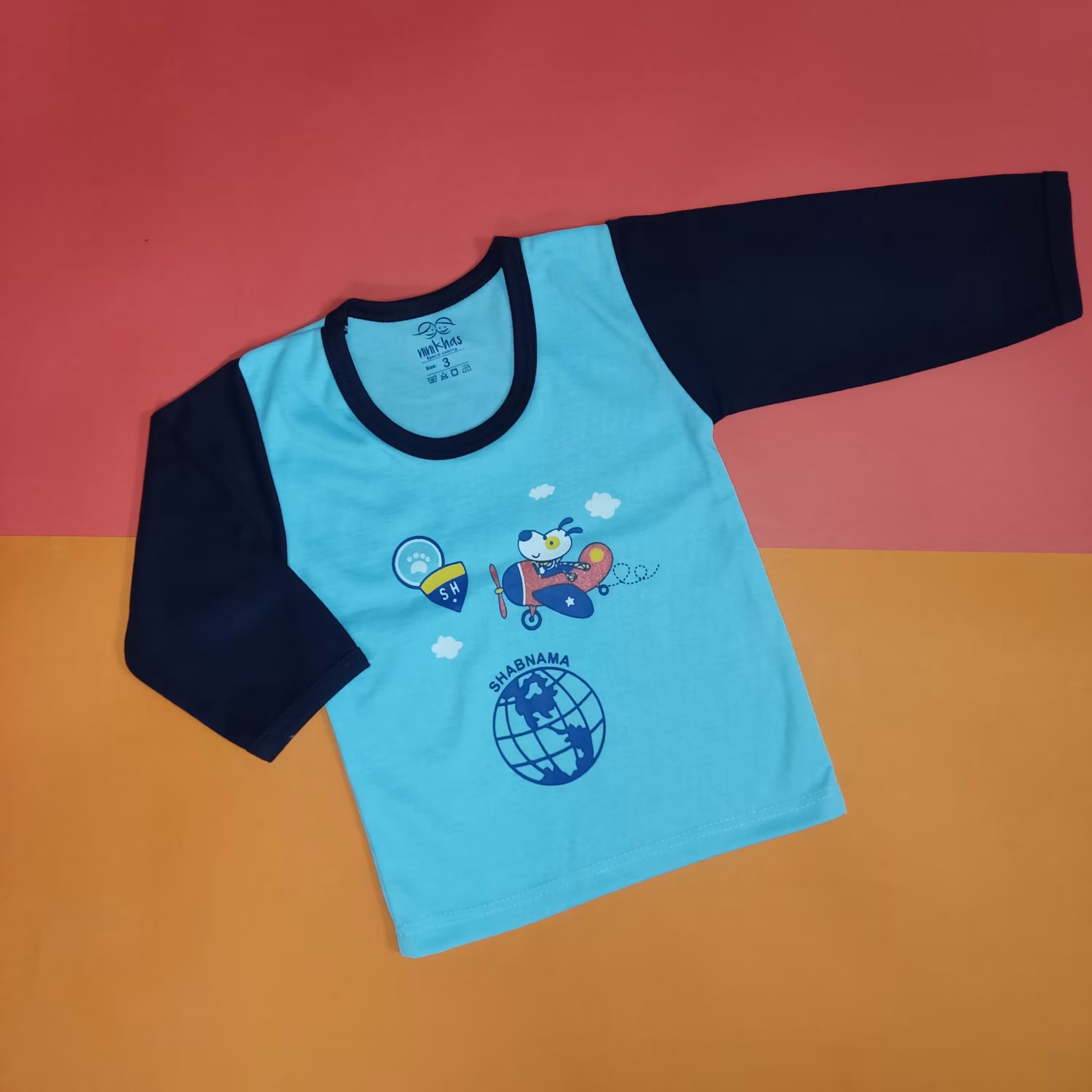 بلوز بچگانه آستین دار تک اسپورت نخی سایز 3