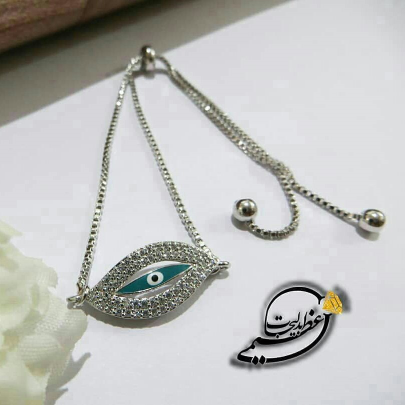 دستبند آسانسوری برند CM از جنس مس و روکش طلا درجه یک طرح چشم نظر