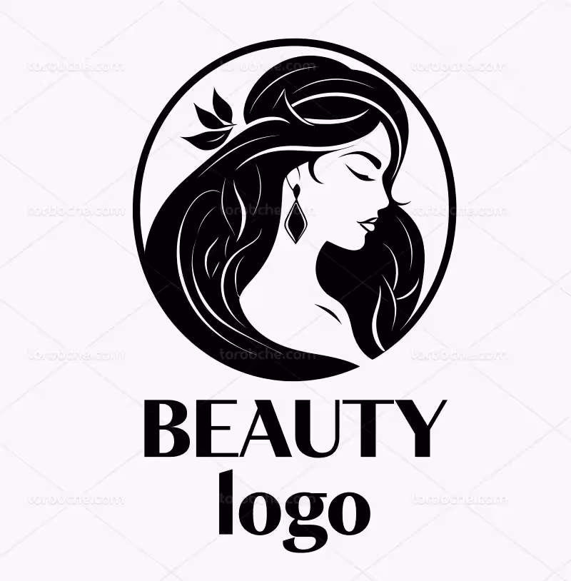 لوگو سالن زیبایی مشکی | گرافیک با طعم تربچه