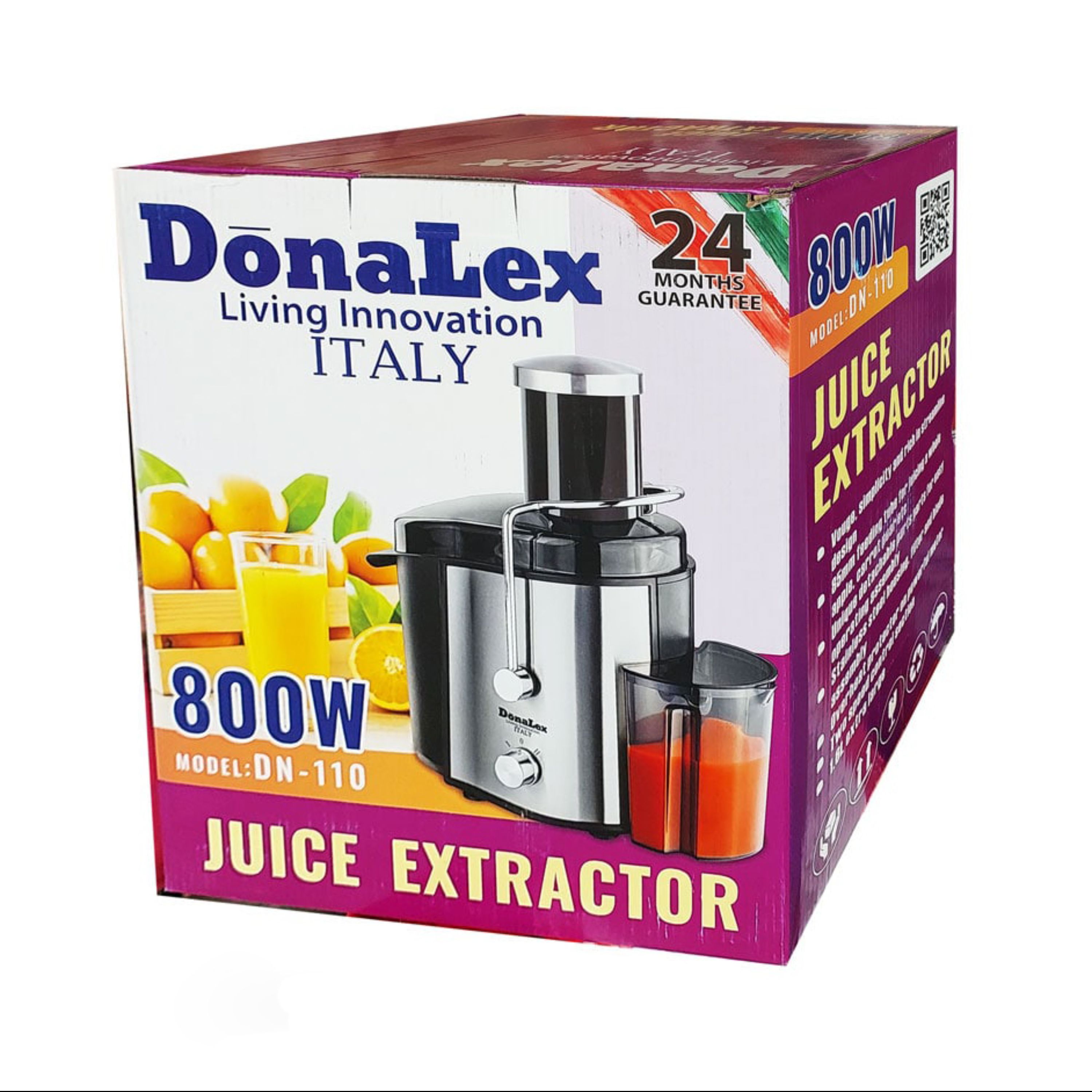 آبمیوه گیری تک کاره 800 وات دونالکس مدل 110 با ضمانت 24 ماهه