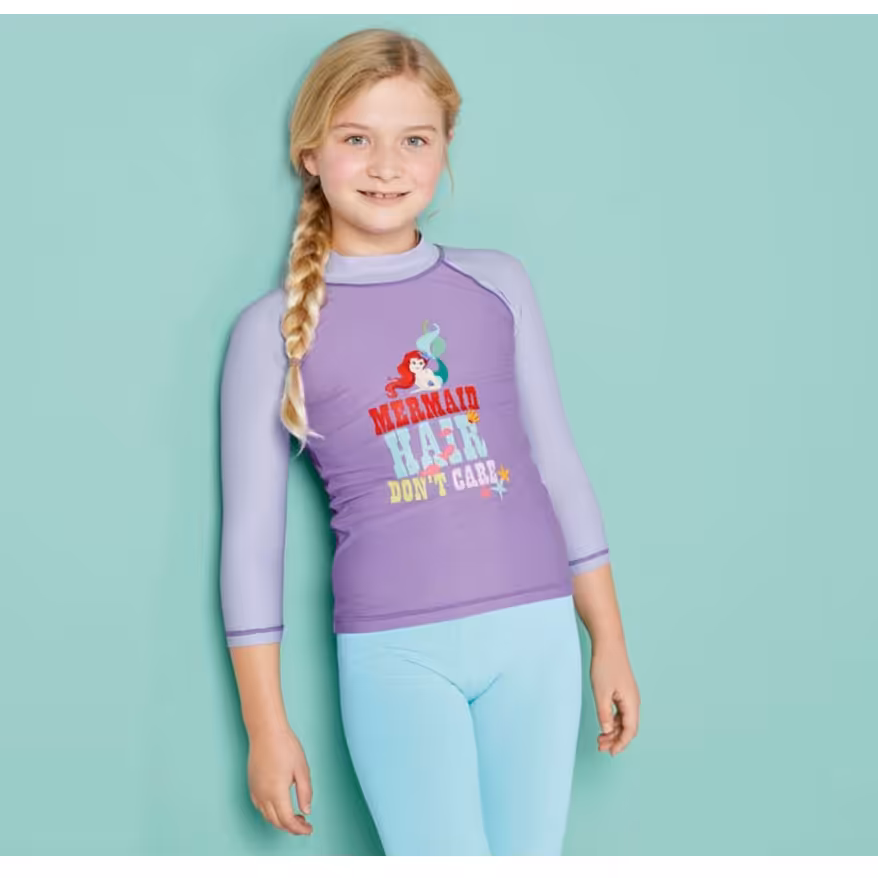 مایو پوشیده (بلوز مایو) دخترانه برند Emoji آلمان ضد UV پری دریا مناسب8 تا 10 سال