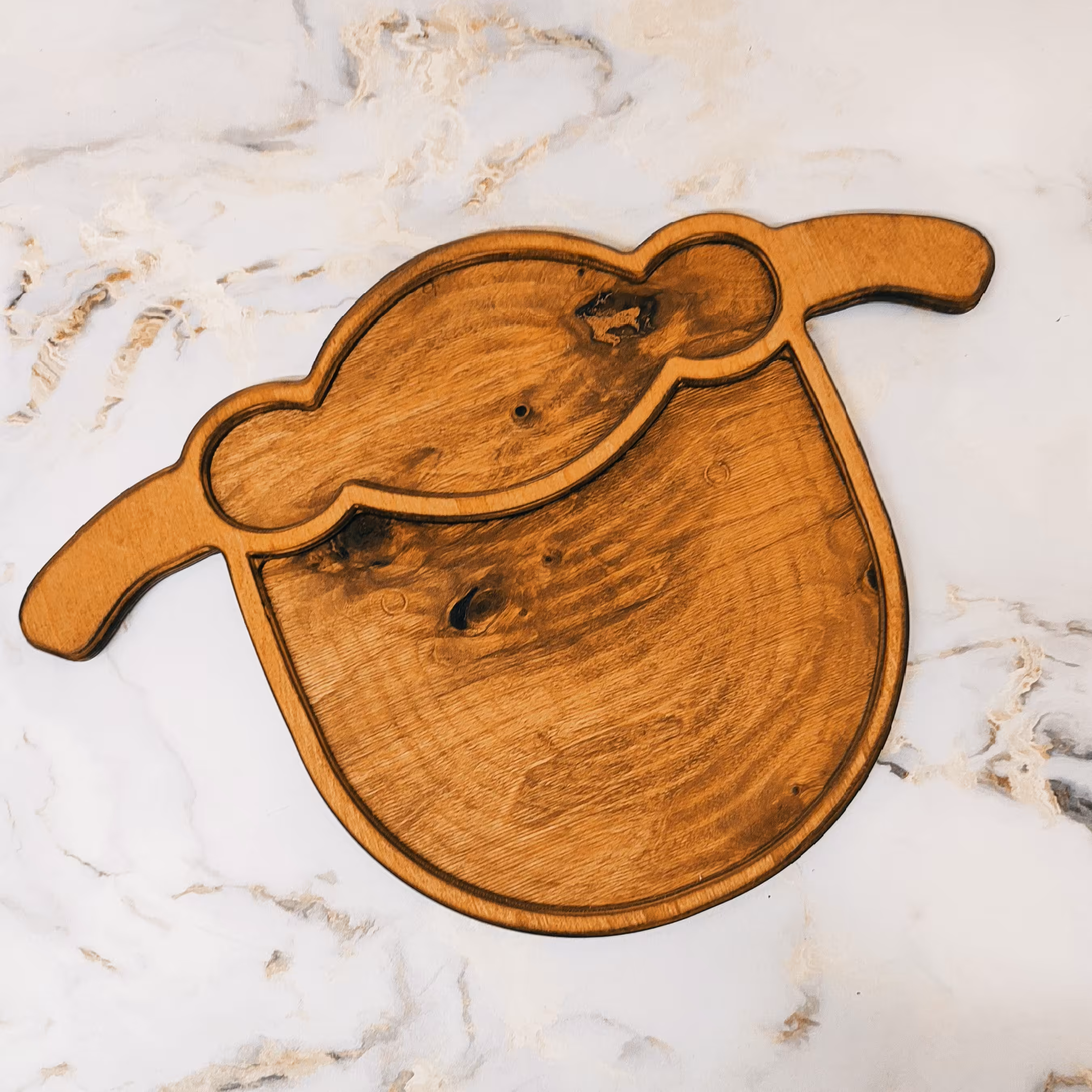 سینی سرو چوب روس قابل شستشو سایز متوسط فوق العاده باکیفیت